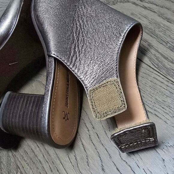 Johnston & Murphy Evelyn Open Toe Chunky Bootie in Metallic Bronze - Picture 8 of 13